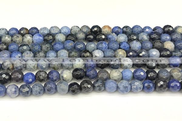 CDU385 15 inches 6mm faceted round dumortierite beads