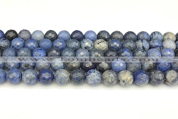 CDU386 15 inches 8mm faceted round dumortierite beads