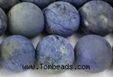 CDU393 15 inches 10mm round matte dumortierite beads