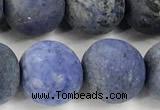 CDU394 15 inches 12mm round matte dumortierite beads