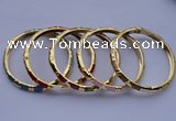 CEB01 5pcs 5.5mm width gold plated alloy with enamel bangles wholesale