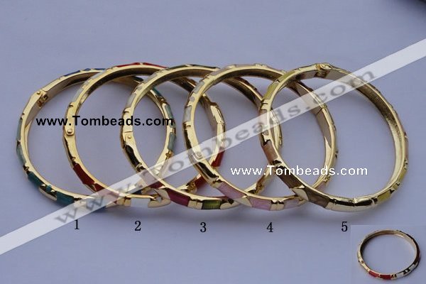 CEB01 5pcs 5.5mm width gold plated alloy with enamel bangles wholesale