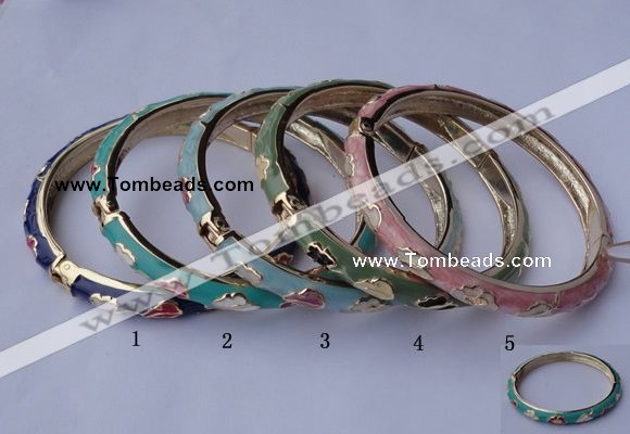 CEB03 5pcs 7mm width gold plated alloy with enamel bangles wholesale