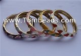 CEB06 5pcs 10mm width gold plated alloy with enamel bangles wholesale