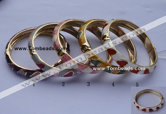 CEB06 5pcs 10mm width gold plated alloy with enamel bangles wholesale