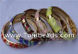 CEB07 5pcs 11.5mm width gold plated alloy with enamel bangles wholesale