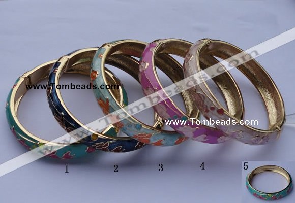 CEB09 5pcs 11.5mm width gold plated alloy with enamel bangles wholesale