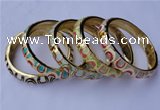 CEB10 5pcs 11.5mm width gold plated alloy with enamel bangles wholesale
