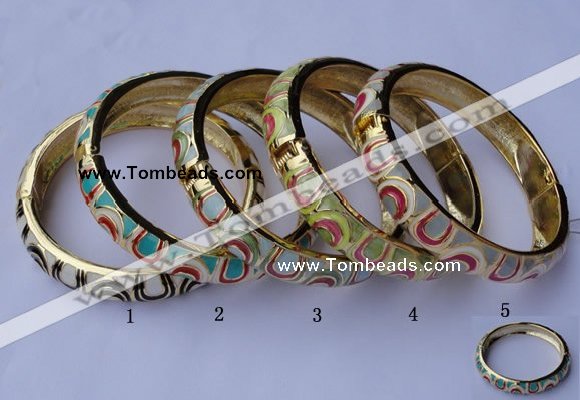 CEB10 5pcs 11.5mm width gold plated alloy with enamel bangles wholesale