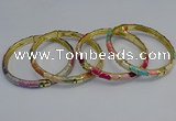 CEB100 6mm width gold plated alloy with enamel bangles wholesale