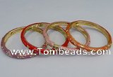 CEB101 6mm width gold plated alloy with enamel bangles wholesale