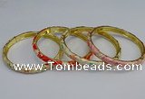 CEB103 6mm width gold plated alloy with enamel bangles wholesale