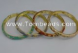 CEB104 7mm width gold plated alloy with enamel bangles wholesale