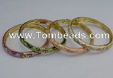 CEB105 7mm width gold plated alloy with enamel bangles wholesale