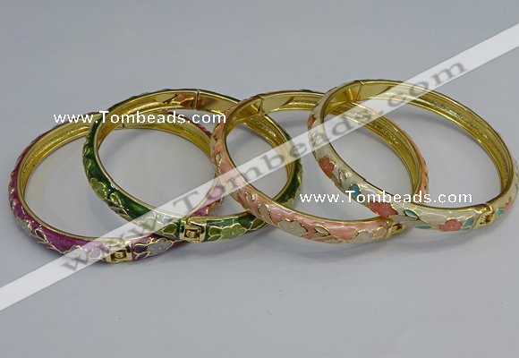 CEB105 7mm width gold plated alloy with enamel bangles wholesale