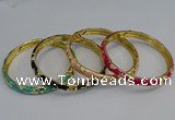 CEB106 7mm width gold plated alloy with enamel bangles wholesale