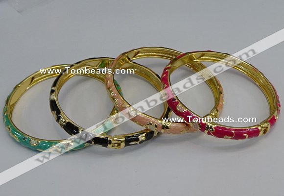 CEB106 7mm width gold plated alloy with enamel bangles wholesale