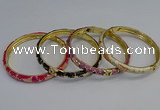 CEB107 7mm width gold plated alloy with enamel bangles wholesale