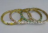 CEB108 7mm width gold plated alloy with enamel bangles wholesale