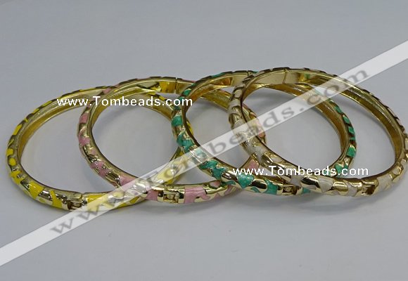 CEB108 7mm width gold plated alloy with enamel bangles wholesale