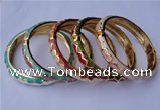 CEB11 5pcs 10mm width gold plated alloy with enamel bangles wholesale