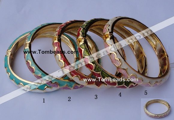 CEB11 5pcs 10mm width gold plated alloy with enamel bangles wholesale