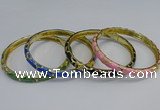 CEB111 6mm width gold plated alloy with enamel bangles wholesale