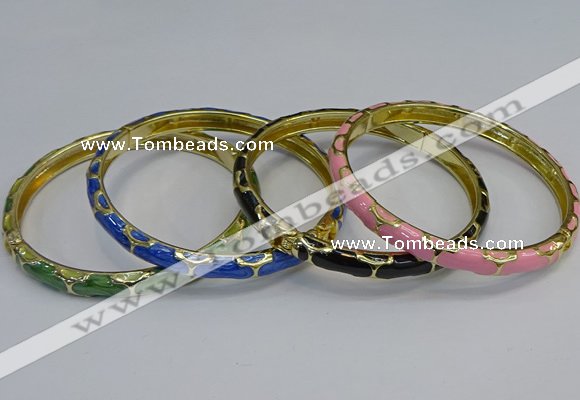 CEB111 6mm width gold plated alloy with enamel bangles wholesale