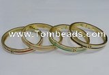 CEB112 7mm width gold plated alloy with enamel bangles wholesale