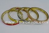 CEB113 7mm width gold plated alloy with enamel bangles wholesale