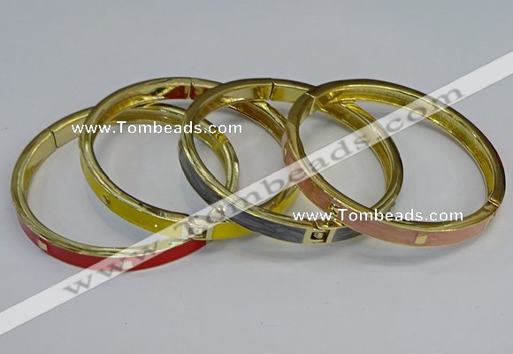 CEB113 7mm width gold plated alloy with enamel bangles wholesale