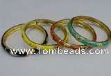 CEB115 7mm width gold plated alloy with enamel bangles wholesale