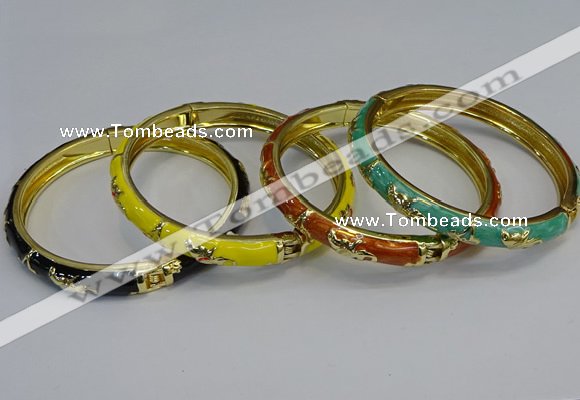 CEB115 7mm width gold plated alloy with enamel bangles wholesale