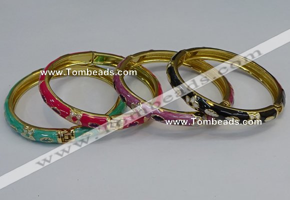 CEB116 7mm width gold plated alloy with enamel bangles wholesale