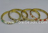 CEB117 6mm width gold plated alloy with enamel bangles wholesale