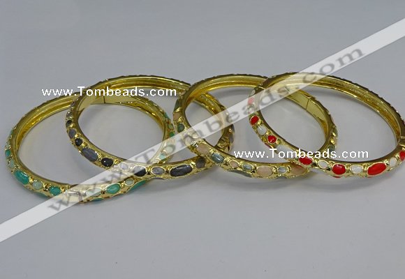 CEB117 6mm width gold plated alloy with enamel bangles wholesale