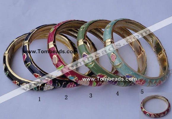 CEB12 5pcs 10mm width gold plated alloy with enamel bangles wholesale