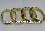 CEB121 16mm width gold plated alloy with enamel bangles wholesale