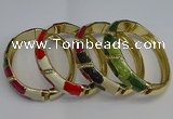 CEB122 16mm width gold plated alloy with enamel bangles wholesale