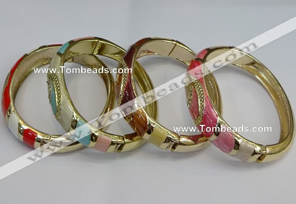 CEB123 16mm width gold plated alloy with enamel bangles wholesale