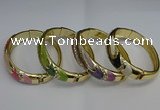 CEB124 16mm width gold plated alloy with enamel bangles wholesale