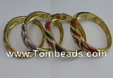 CEB126 16mm width gold plated alloy with enamel bangles wholesale