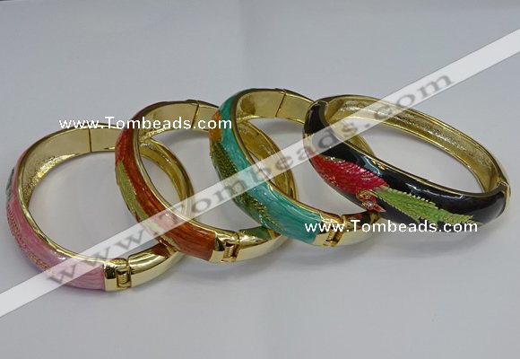 CEB128 16mm width gold plated alloy with enamel bangles wholesale