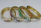 CEB133 16mm width gold plated alloy with enamel bangles wholesale