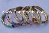 CEB14 5pcs 10mm width gold plated alloy with enamel bangles wholesale