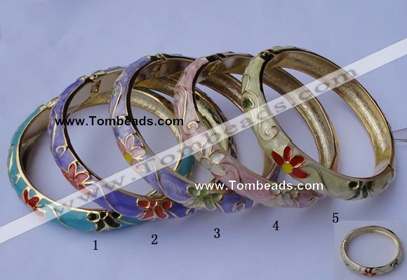 CEB14 5pcs 10mm width gold plated alloy with enamel bangles wholesale