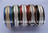 CEB17 5pcs 24.5mm width silver plated alloy with rhinestone & enamel bangle