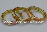 CEB172 13mm width gold plated alloy with enamel bangles wholesale