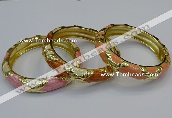 CEB172 13mm width gold plated alloy with enamel bangles wholesale