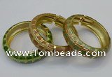 CEB174 20mm width gold plated alloy with enamel bangles wholesale